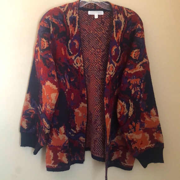 Lord & Taylor | Adyson Parker Jacquard Cardigan Spiced Tea & Roses 🥀 Sz XL - Picture 2 of 12